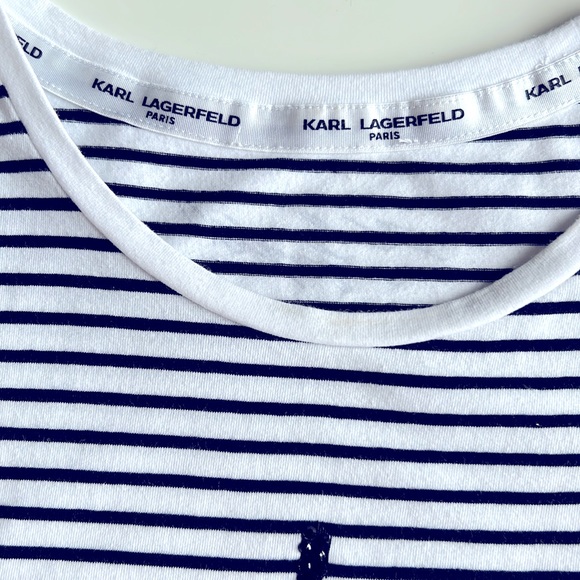 2 Nautical stripes tops, Embellished chic design- Karl Lagerfeld and W5 - Picture 8 of 12